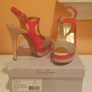 Jessica Simpson leather & suede heels